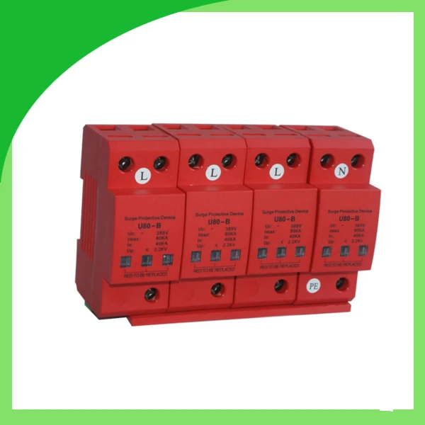 

U80-B 275V 385V 420V 80ka 4pole Surge Protector Surge Arresters Transient Voltage Surge Suppressor