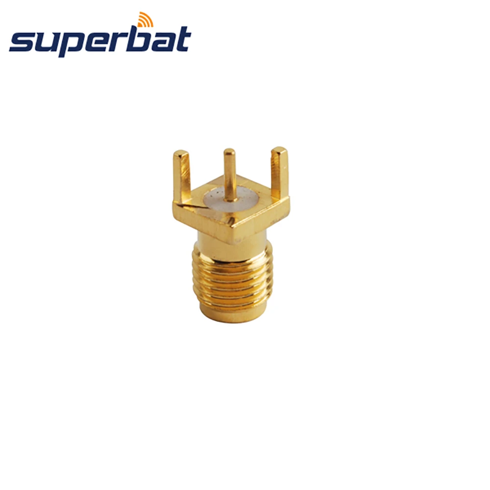 Superbat SMA Thru Hole Female PCB Mount Diagonal Plane RF Coaxial Connector for Electronic Components Market