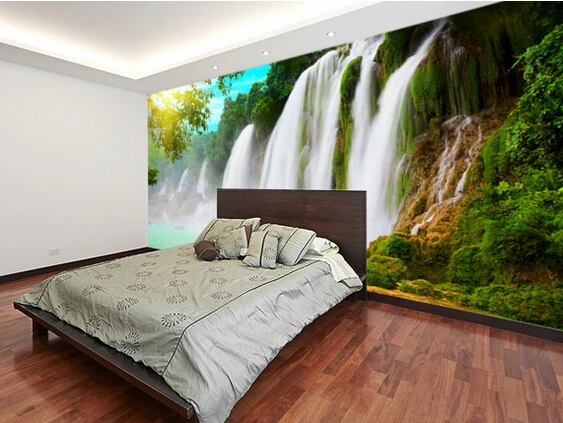 Custom photo landscape wallpaper,3D Waterfall wallpaper for living room bedroom kitchen background wall waterproof PVC wallpaper