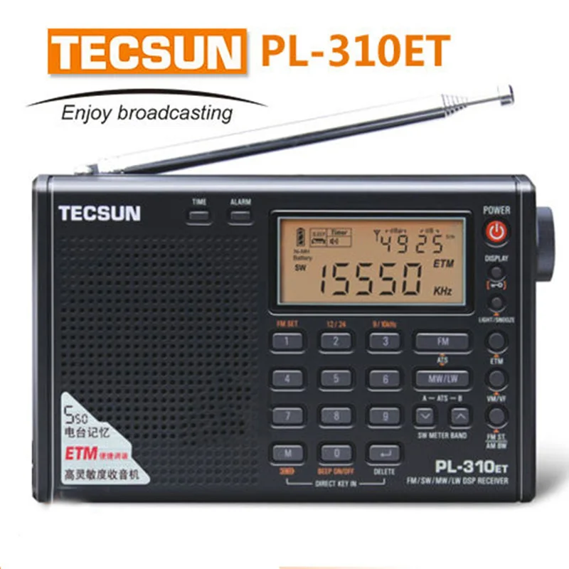 Original TECSUN PL-310ET FM AM MW SW LW DSP RADIO Receiver WORLD BAND Shortwave Digital Demodulation Portable Stereo Radio