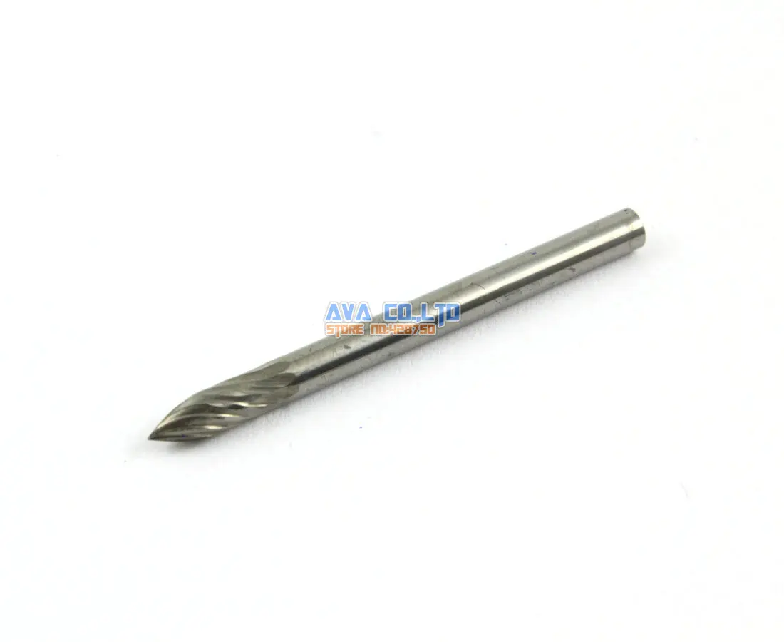 

10 Pieces 3mm Tungsten Carbide Burr Rotary Cutter File 3mm Shank Single Cut (NO.7)