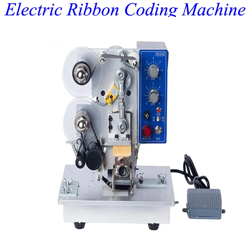 

HP-241B Semi-automatic Electric Hot Stamp Ribbon Code Printer Ribbon Coder Color Ribbon Hot Printing Machine Heat ribbon