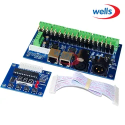 Dmx512 18ch mit rj45 controller, digitale röhren anzeige, dc12 ~ 24v konstante spannung gemeinsame anode für rgb controller