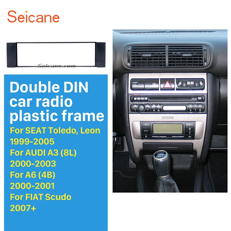 Seicane samochód ramka wykończeniowa radia Panel ramka dla 2001-2003 AUDI A3 8L 2000 2001 AUDI A6 4B 2007 Fiat Scudo 1999-2005 Seat Toledo Leon