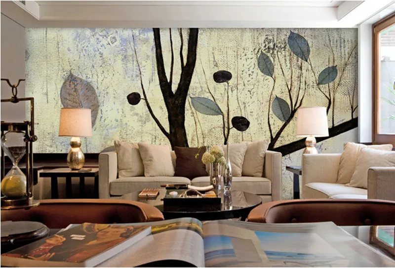 

The custom 3D murals,the art of oil painting abstract wild fruit tree ,living room sofa TV wall bedroom wall paper