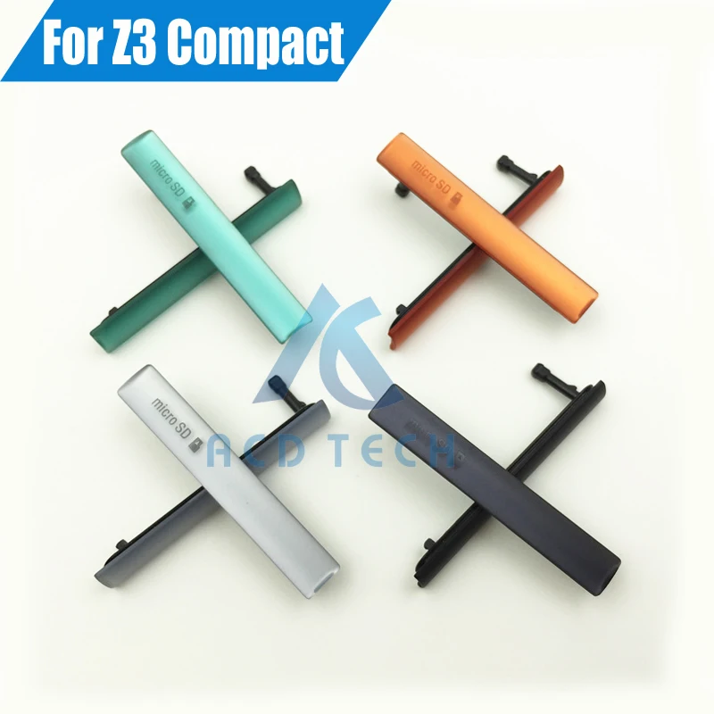 Aocarmo Tampa da porta de carregamento USB + plugue antipoeira para slot de cartão SIM e porta SD para Sony Xperia Z3 mini Z3 Compact M55W