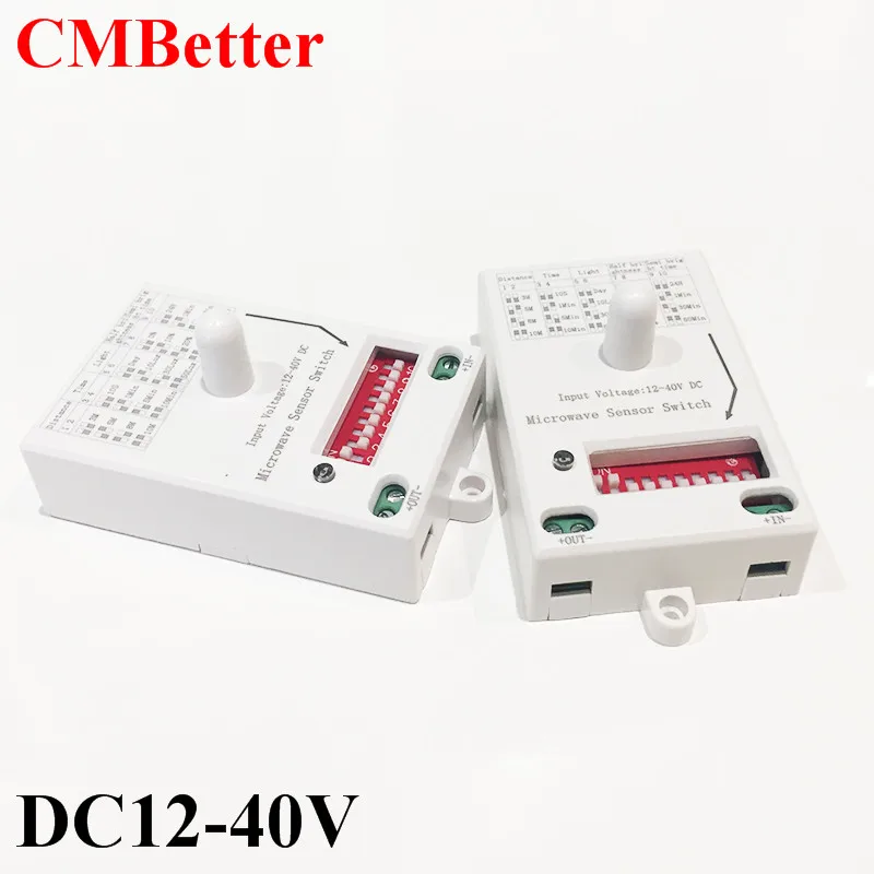 

CMBetter Microwave Sensor Light Switch 12-40V Motion Detector Light Switch Time Delay Adjustable Body Motion Detector Switch