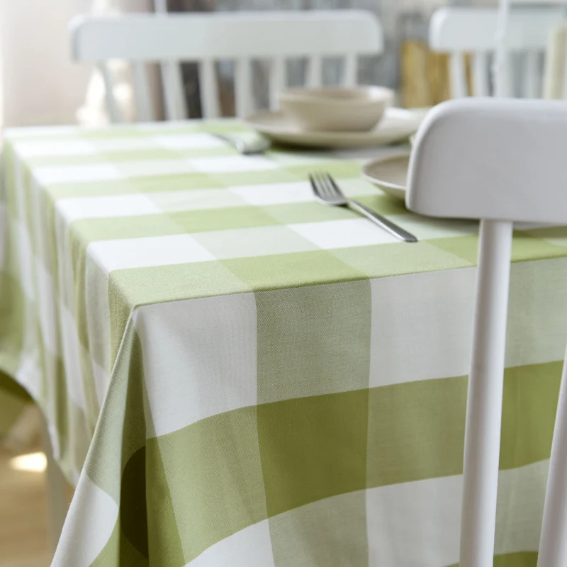 Nordic White Black Plaid Tablecloth Idyllic blue grid tablecloth cotton Rectangular Dining Table Cover Table Cloths Obrus