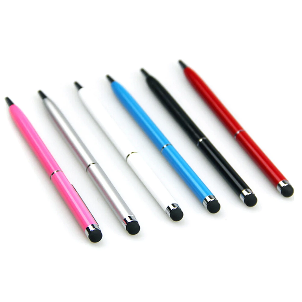 5pcs/lot 2 in 1 Touch Pen Aluminum Ball Pen with Capacitive Screen Stylus Pen for iPhone Samsung Mobile Phone