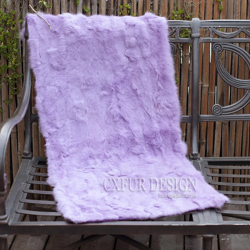 

CX-D-18Q Bed Mat Custom Made Patchwork Rabbit Real Fur Area Rug Fur Throw Fur Blanket ~Hot Selling