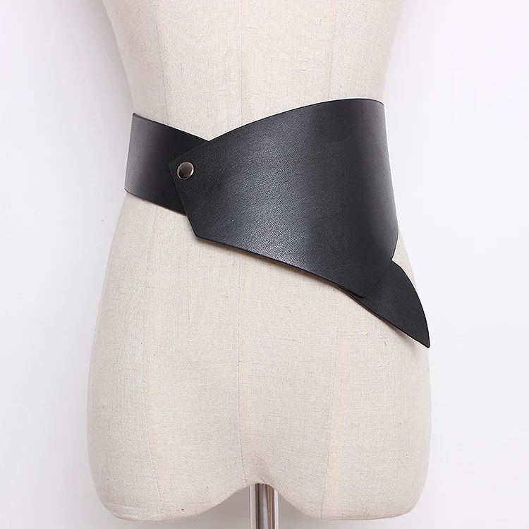 

Women's runway fashion solid PU leather Cummerbunds female vintage Dress Corsets Waistband Belts decoration wide belt R1232