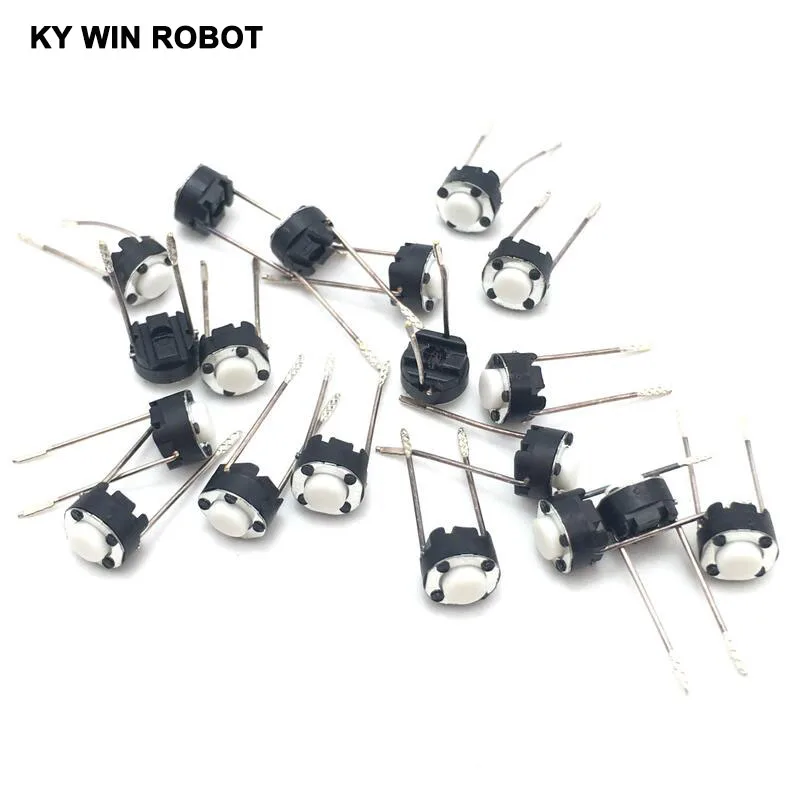 50PCS Japan mixer internal keys ALPS SKRGABD010 6 * 6 * 4.3mm 2 feet Tact switch 6*6*4.3 white round long life