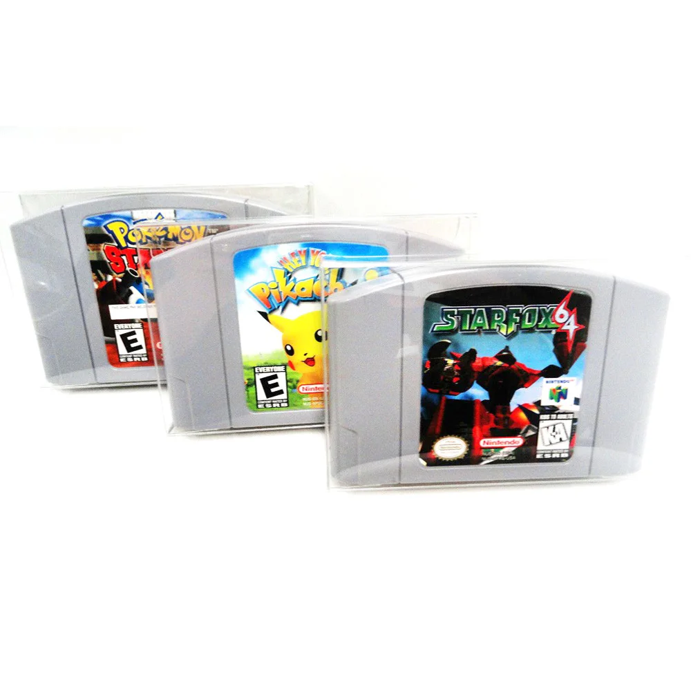Protecteur de cartouche transparent pour carte de jeu N64, étui en plastique l'horloge, boîtes transparentes