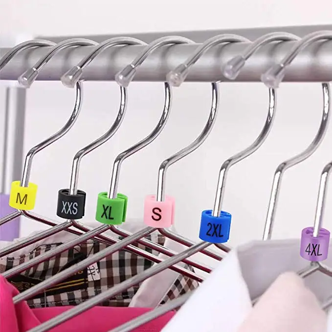 Super Value 450 Pcs Plastic Size Marker for Hanger in Separate Compartments Storage Box Hanger Size Markers With Storage Box