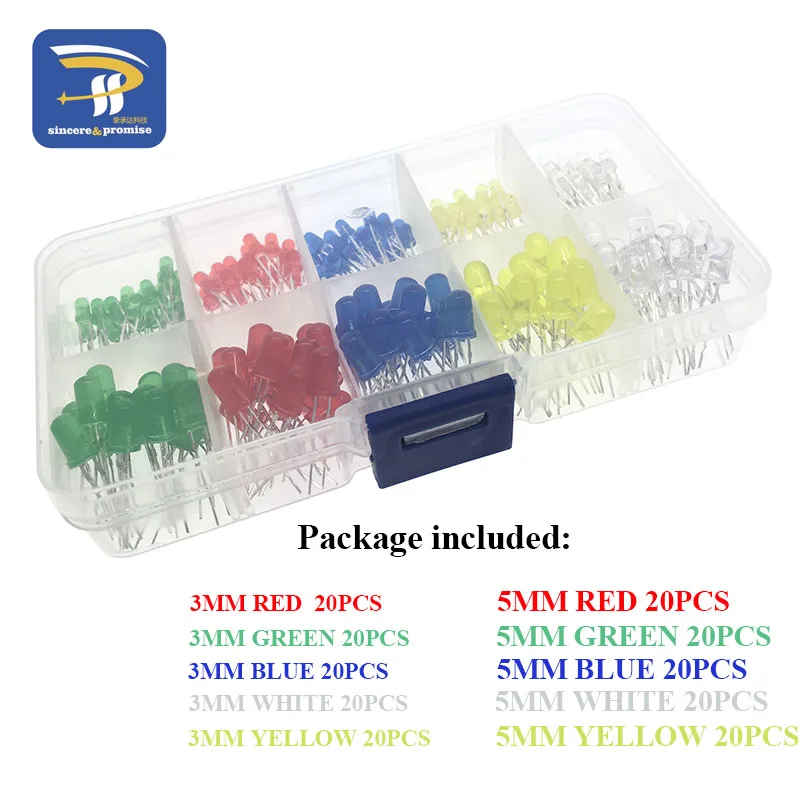 Kurze Beine 16MM UltraBright Rot/Grün/Blau/Weiß/Gelb Ultra Bright 5mm Runde LED diode F5 3,0-3,2 V – Detail 3
