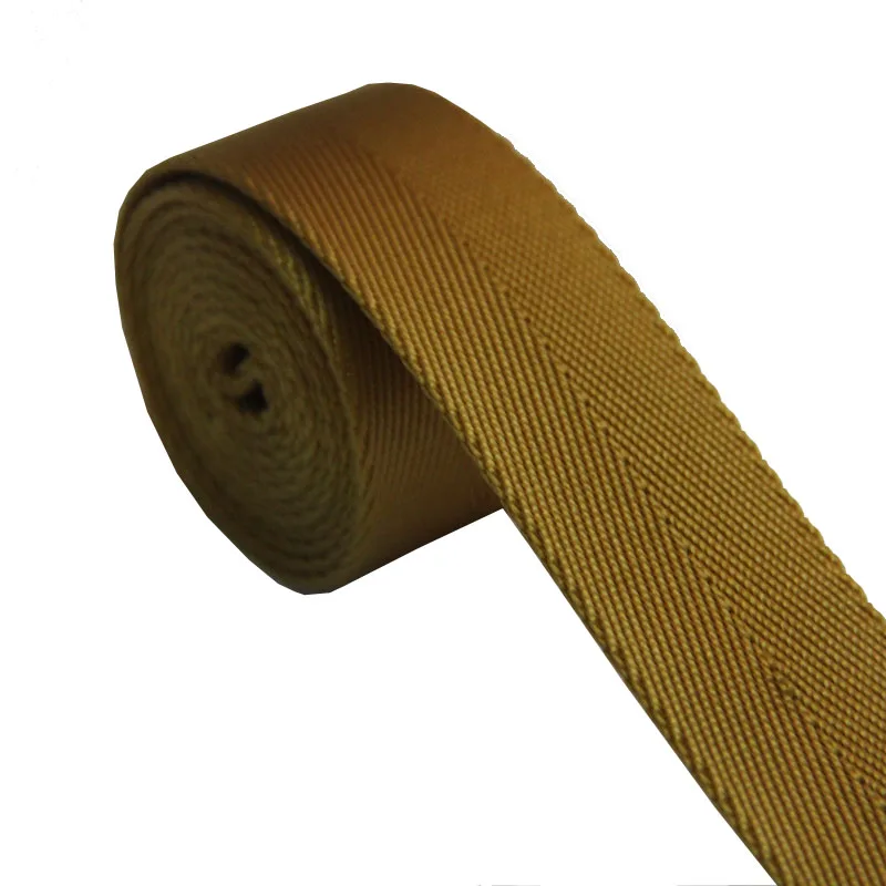 

32mm 1.2 Inch 100% Nylon Webbing Tape For Bag Strap Herringbone Belt Yellow Color 50 Yards/Roll Hot Sale