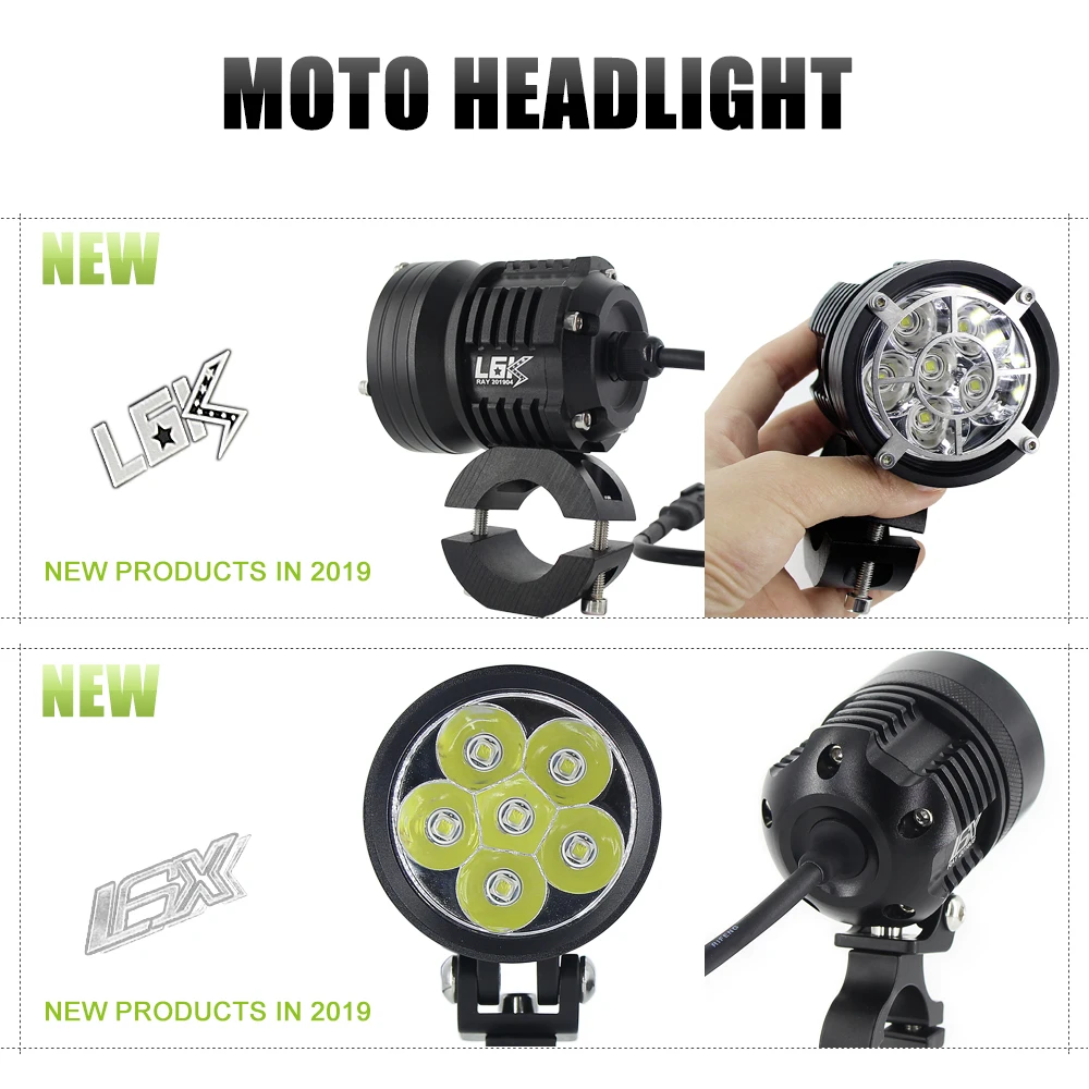 2Pcs Universal LED Motorcycle Headlight L6K 12000lm External MOTO DRL Accessories bulb L6X led motorbike spotlight white 12V