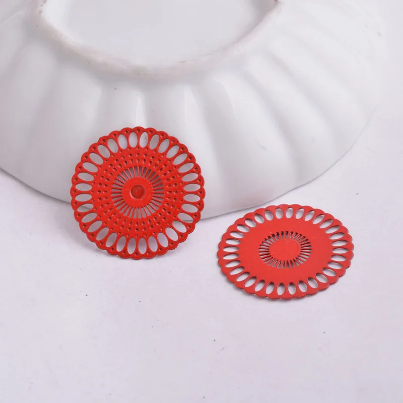 50 Stück AB3628 25mm Runde Filigran-Verbindungsstücke Bunte Verbindungsstücke für DIY-Schmuckherstellung – Detail 13