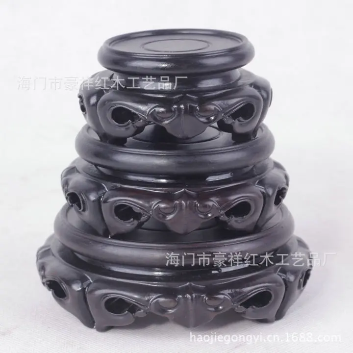 Authentic ebony sets three Ruyi base all the best jade factory wholesale base stone