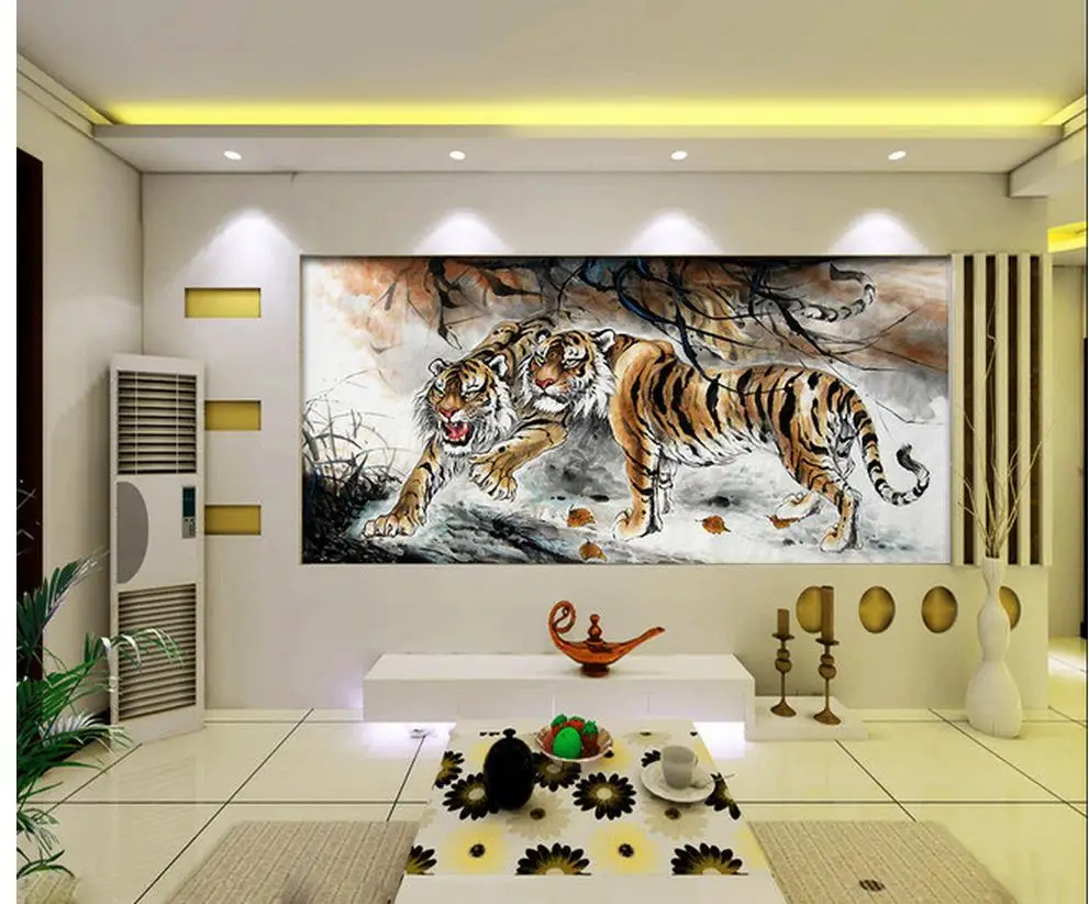 

3d wall murals wallpaper Home Decoration Tiger painting wallpapers for living room customized wallpaper for walls