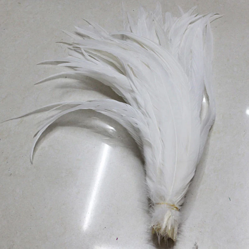 

Wholesale! 100 pcs White rooster tail feathers 12-14inches / 30-35cm