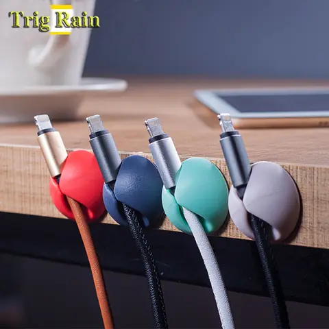 Silicone USB Cable Clips Trig Rain