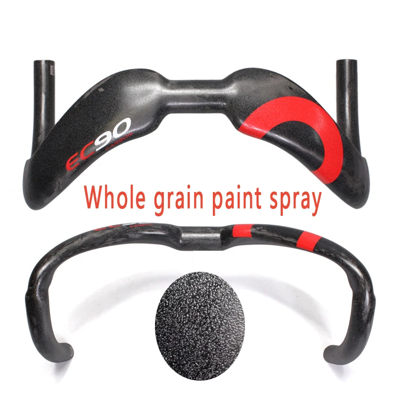 Guidon Vélo Route Carbone 31.8mm 370/385mm - Avec Potence, Brillant, Compatible Universel, Neuf, Garantie 2 Ans