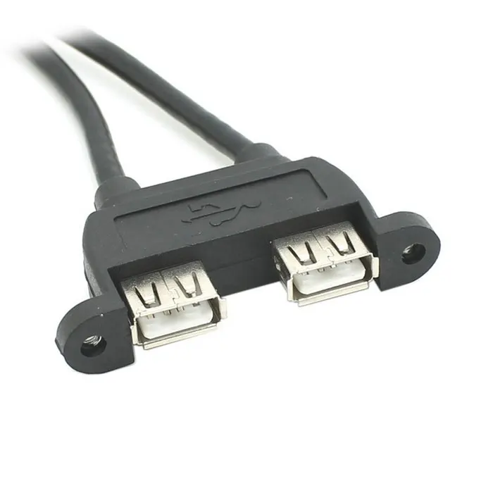 25Cm Dual USB 2.0 Một Loại Nữ Cho Bo Mạch Chủ 9 Pin 9pin Đầu Cáp Có Ốc Vít Bảng Lỗ