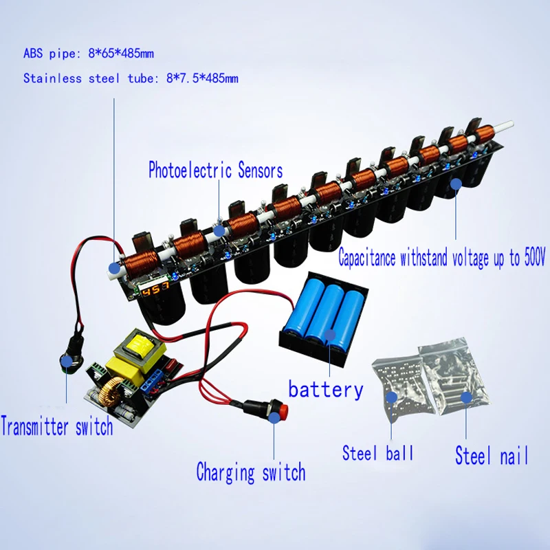 Ten-level electromagnetic gun diy kit / finished product, homemade electromagnetic coil acceleration gun