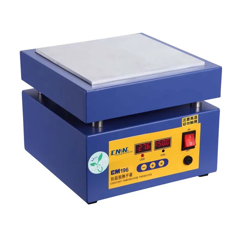 

CM196 Бессвинцовый предварительный нагреватель для пайки печатных плат, постоянная температура 0-400 ℃ Нагревательная станция с цифровым управлением 220 В 110 В 1,2 кВт для пайки