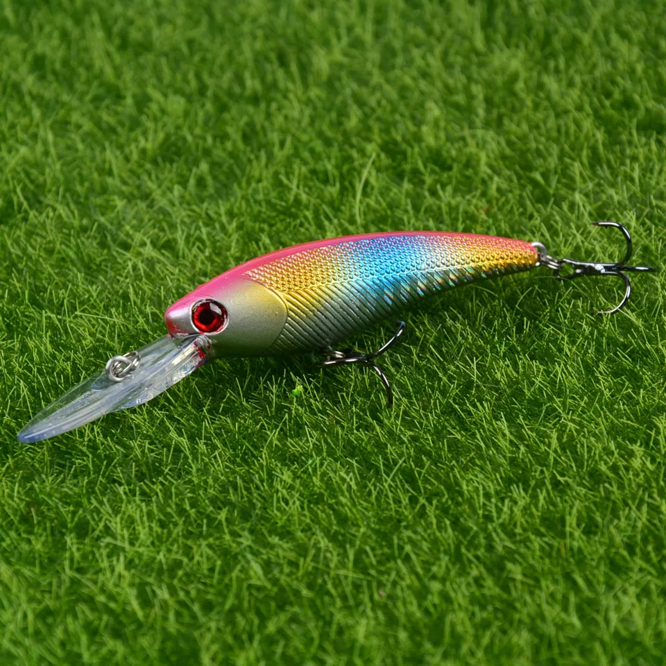 LINGYUE 9CM 8.5G Fishing Lure Hard Plastic Minnow Baits Floating Wobbler Diving 0-1.8M Crankbait 6# Hooks Trolling Pesca H054