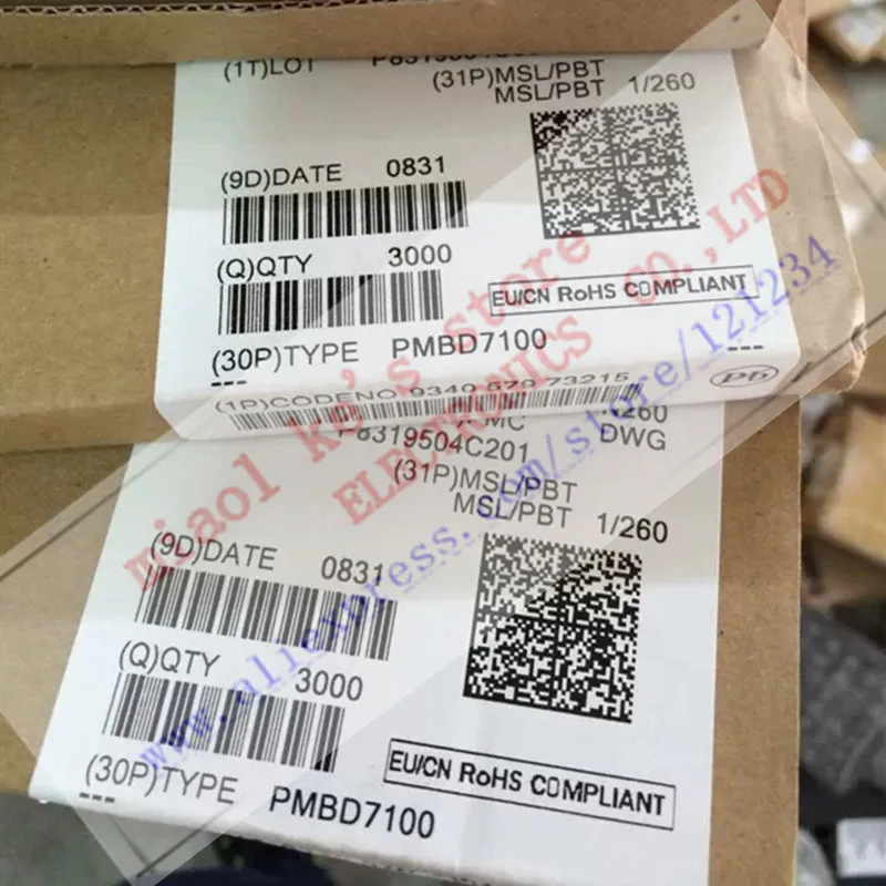 [10pcs/1lot]100%New original; PMBD7100,215 PMBD7100 D7100 - DIODE ARRAY GP 100V 215MA SOT23