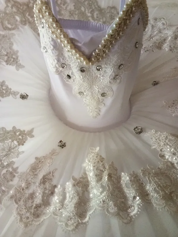 Tutu de ballet professionnel pour enfants, blanc/rose, costume de danse pour filles, 2018