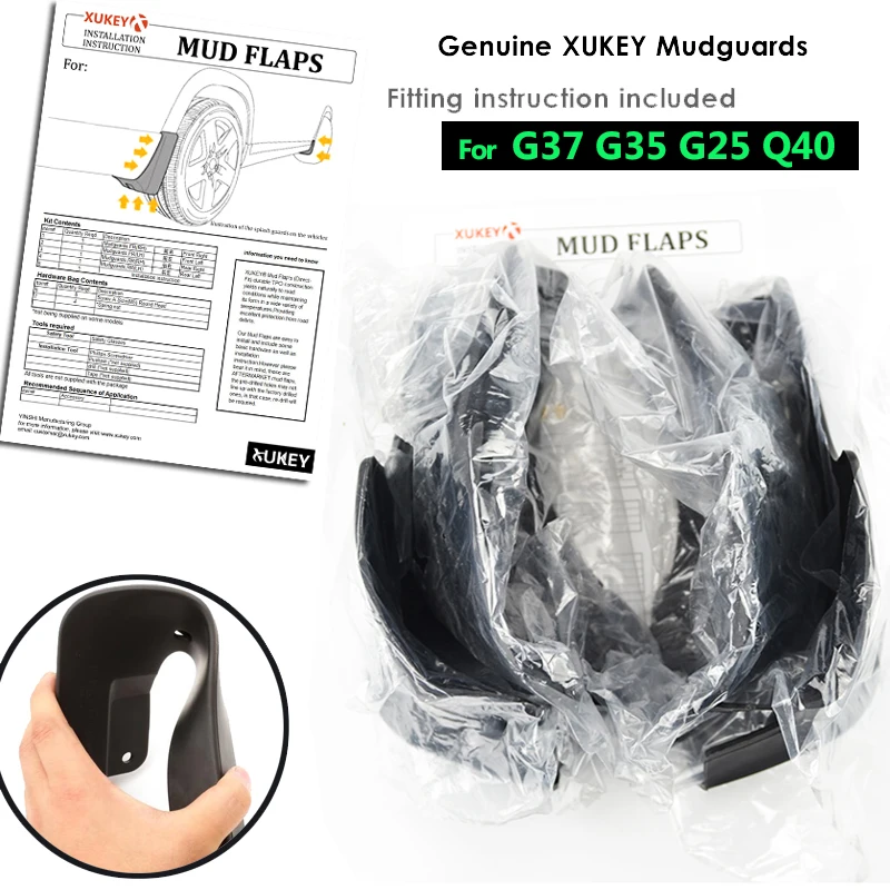 OE Styled Molded Mud Flaps For Infiniti V36 G25 G35 G37 Q40 2007 - 2015 Mudflaps Splash Guards Mudguards 2008 2009 2013 2014
