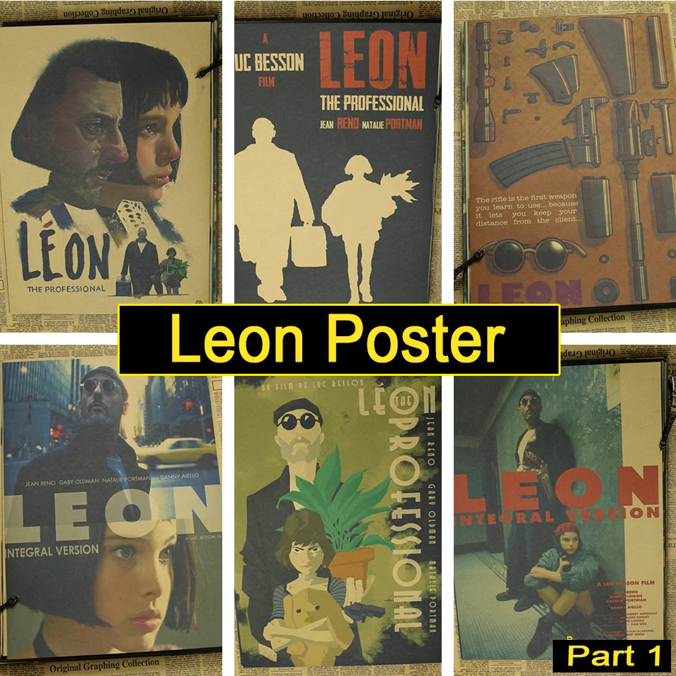 Leon part 1 movie Jean Reno Vintage Retro Matte Kraft Paper Antique Poster Wall Sticker Home Decoration