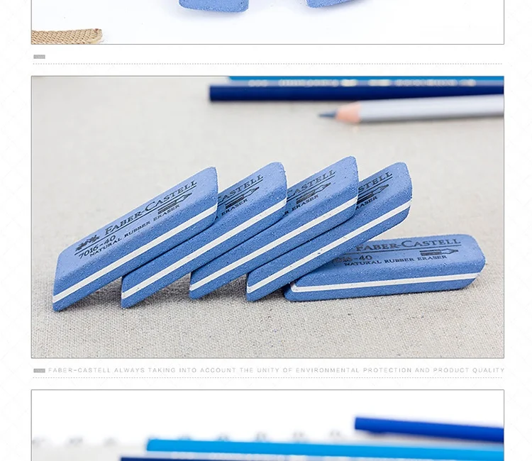 Faber Castell Naturkautschuk-Radiergummi für Gel/Tinte/Kugelschreiber/Füllfederhalter, Sandgummi-Radiergummi, löschbares Schulprüfungsmaterial, 3 Stück – Detail 11