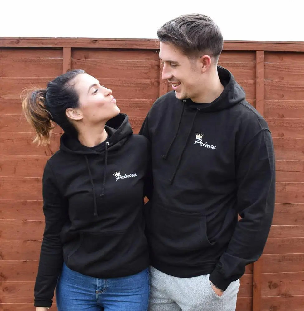 OMSJ New Fashionable Couple Black Matching Outfits Sweatsuit Spring Clothing Lover Christmas Gift Long Sleeve Track Sets Hoodies