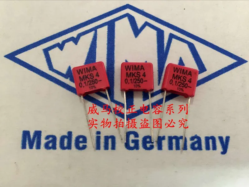 

2020 hot sale 10pcs/20pcs Germany WIMA Capacitor MKS4 250V 0.1UF 250V 104 100N P: 7.5mm Audio capacitor free shipping