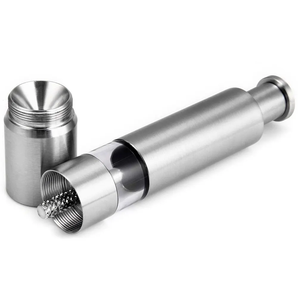 Portable Stainless Steel Thumb Push Salt and Pepper Grinder, Spice Sauce Mill, Kitchen Tool, Cooking Tools, 100X