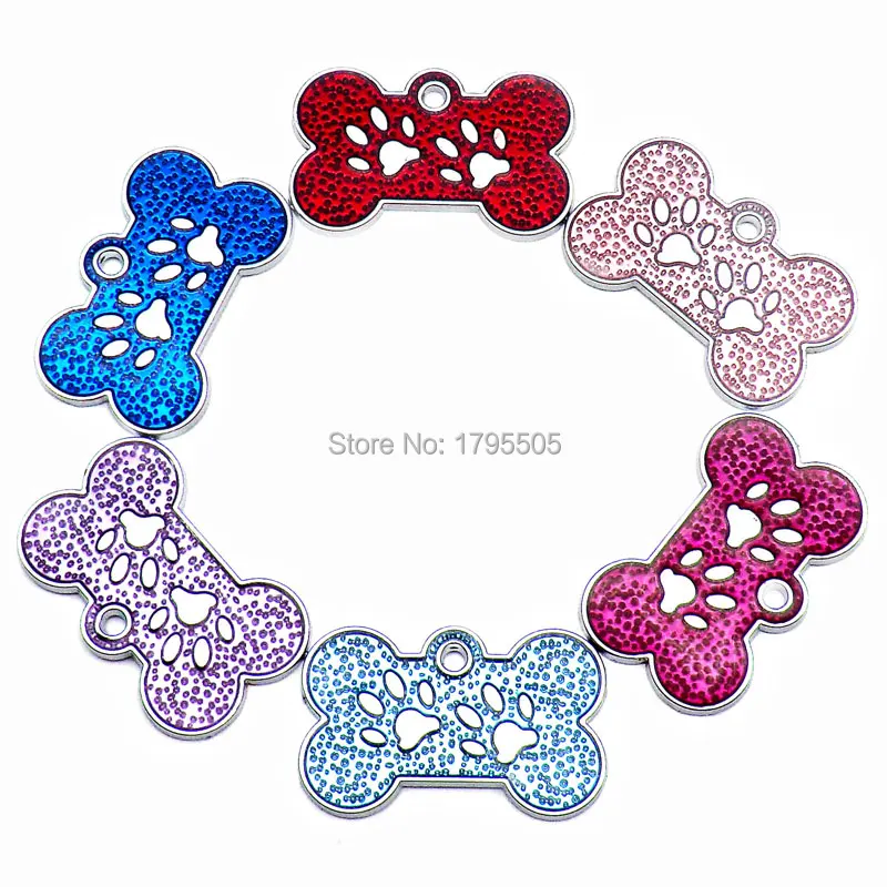 

Wholesale 100pcs bone Shape cat dog alloy id tag holder pet Lovely Collar Accessories Anti-lost reflective design