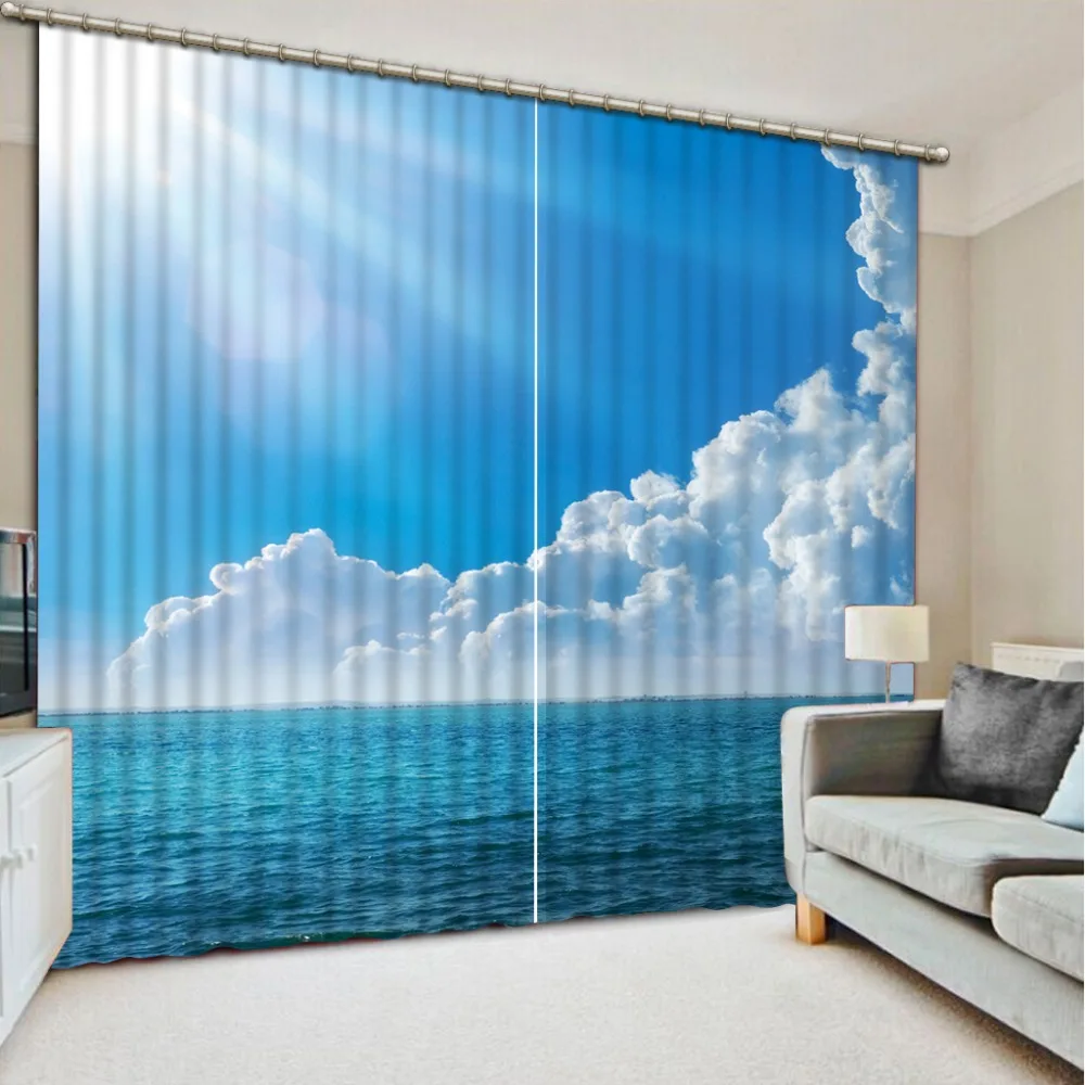 

3d curtain Fashion 3d curtains 3D Window Curtains For Bedding room blue sky Home Decoration