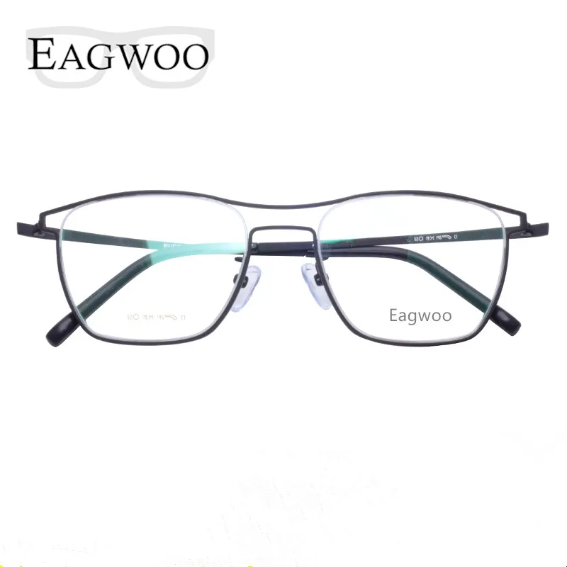 Pure Titanium Eyeglasses Frame Vintage Men Optical Frame Prescription Spectacle Double Bridge Designed Glasses For Wide face