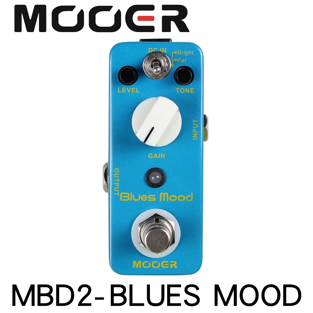 MOOER MBD2 Pedal de guitarra Blue Mood estilo Blues Pedal de efecto de guitarra Overdrive 2 modos (brillante/grasa) True Bypass carcasa totalmente