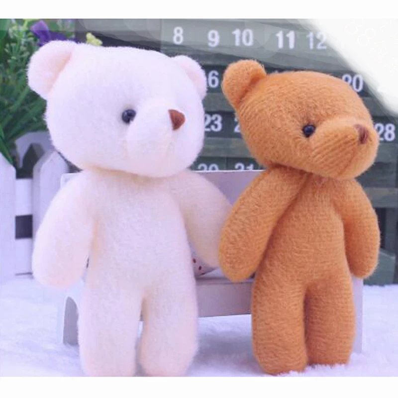 50PCS/LOT Kawaii Small Teddy Bears Stuffed Plush With Chain 12CM Toy Teddy-Bear Mini Bear Ted Bears Plush Toys Kids Gifts WXZ010