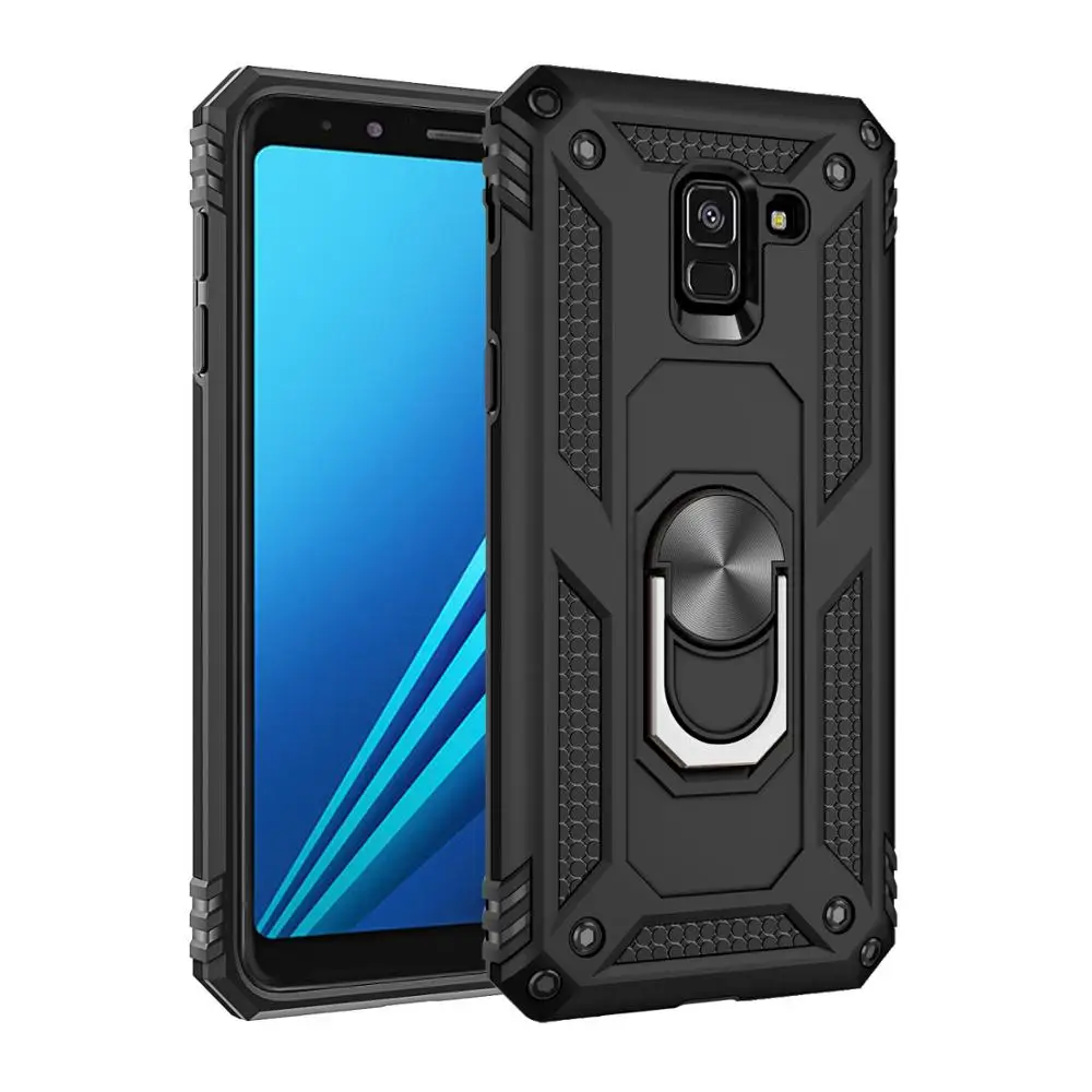 Heavy Duty Shockproof Armor Case For Samsung Galaxy A6 A8 Plus J2 Core J4 J6 Plus J8 2018 Magnet Armor Case Stand Cover