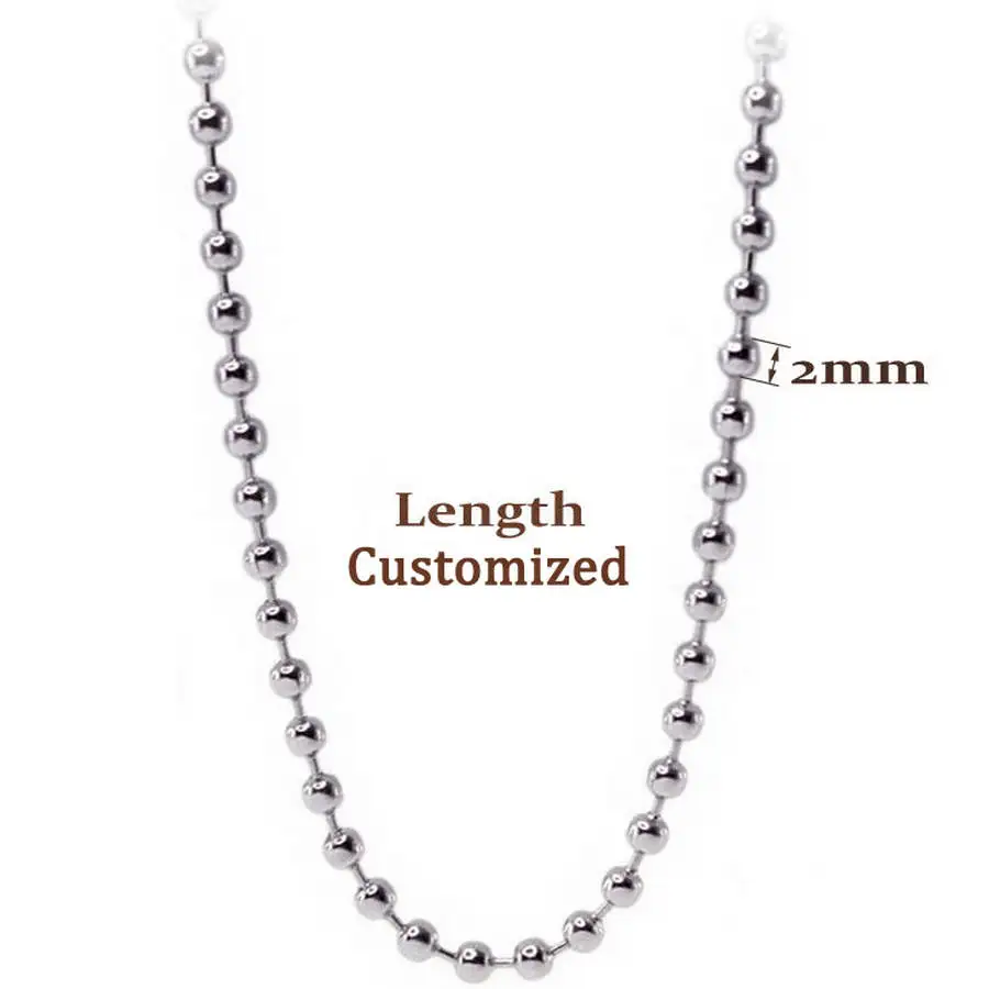 2mm Stainless Steel Ball Bead Chain For DIY Jewelry Making Accessories Necklace Chain On The Neck For Men Keychain Dog Tag Chain