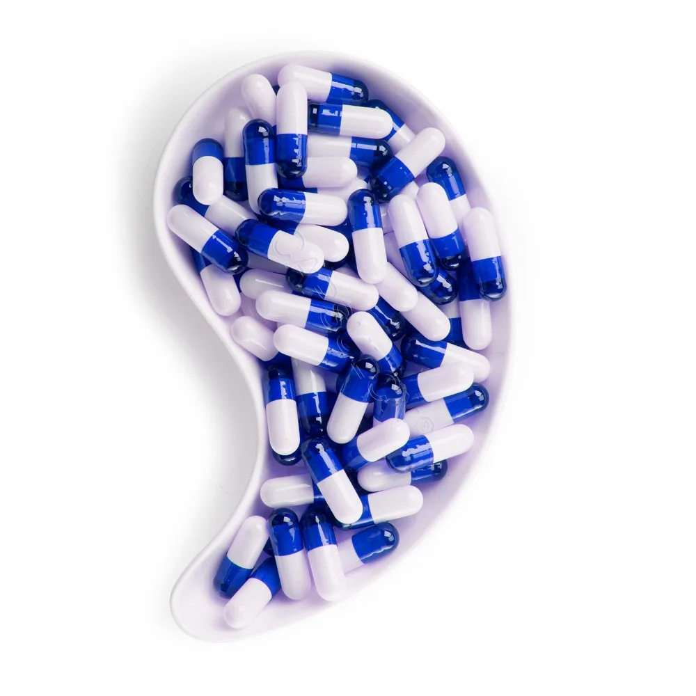(10,000ชิ้น/แพ็ค) Clear Blue & White 0 # Empty เจลาตินแคปซูลยาแคปซูล,แยกหรือเข้าร่วมแคปซูล