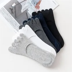 Fashion Men 5 Finger Boat Socks Spring Summer Solid Color Breathable Toes Sock Men's No Show Cotton Short Sock