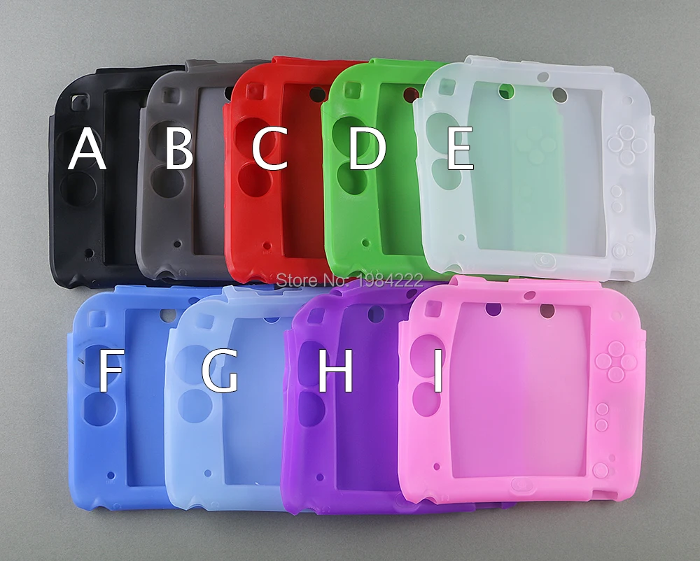 20pcs/lot high quality 10 colors soft silicone protective cover rubber bumper case for 2DS