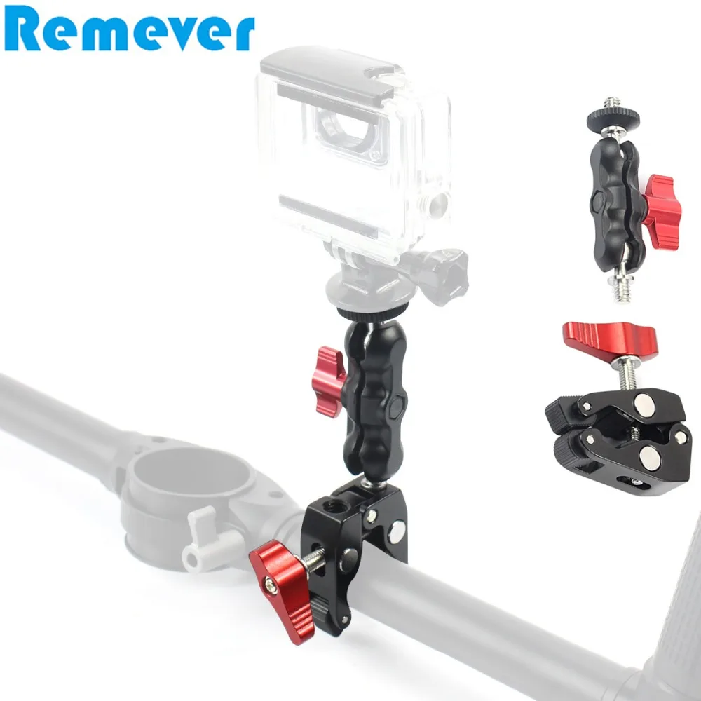 Aluminum Alloy Mounts Holder Stand with Ball Head for GoPro Hero SJcam Action Cameras Clamp for Stabilizers Slideways